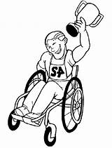 Handicap Wheelchair Disabilities Disability Raced Getdrawings Colouring sketch template