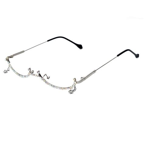 luxury fashion diamond eyeglasses alloy frame for women green and