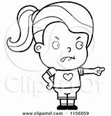 Girl Cartoon Little Pointing Blame Clipart Coloring Thoman Cory Vector Outlined Small Royalty Pointer Finger 2021 sketch template