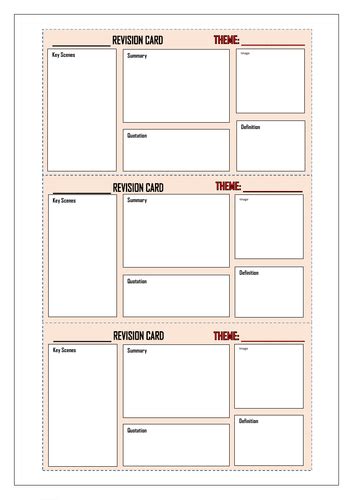 english revision cards blank templates  plays teaching resources