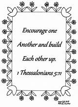 Thessalonians Encourage Encouragement Verses sketch template