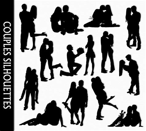Couples Clip Art Graphic People In Love Clipart Digital