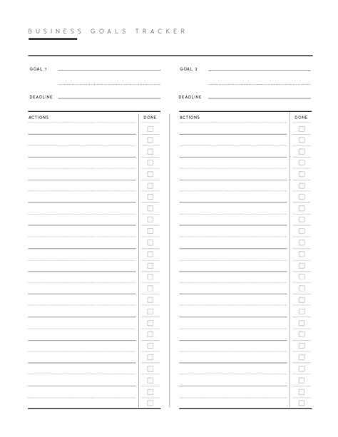 business goal setting worksheet  world  printables