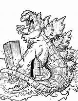 Godzilla Dibujo Shin Destroying Getdrawings Aimable Lineart Dest Adesivi Costumi Disegnare Schizzi Battaglia Ghidorah Mechagodzilla Ausmalbilder sketch template