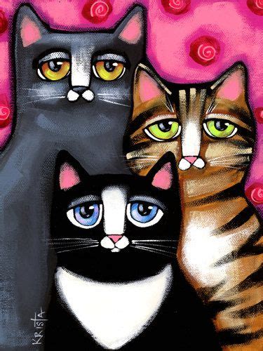 61 Best Cute Cat Folk Art Prints Images On Pinterest