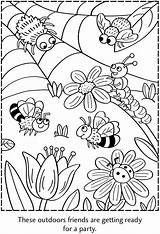 Insect Kleurplaat Insects Ausmalbilder Bijen Bloemen Dover Collage Crawlies Insecte Doverpublications sketch template