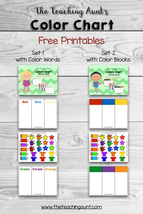 color charts  toddlers  preschoolers  printable worksheets