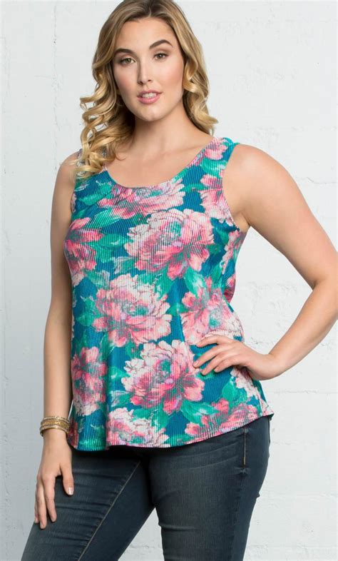 plus size tops parker pleated tank