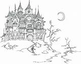 Coloring Haunted Pages House Skeletons Halloween Houses Bluebison 2007 Preparing Mansion Adults sketch template