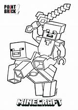 Minecraft Coloring Pages Steve Armor Diamond Color Getcolorings Printable Print sketch template