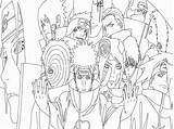 Coloring Akatsuki Naruto Pages Members Adults Kids Library Clipart sketch template