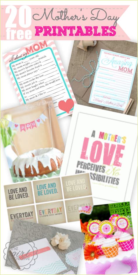 mothers day printables  girl creative