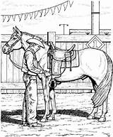 Saddle Pferde Pintar Cowboys Cai Rodeo Colorat Cavalos Trick Adjusting Cal Getcolorings Malbücher Planse Bucking Caballos Vorlagen Erwachsene Gravieren Malen sketch template