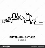 Pittsburgh Skyline Outline sketch template
