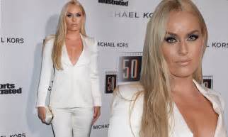 Lindsey Vonn In Revealing Trouser Suit At Hollywood Party Daily Mail