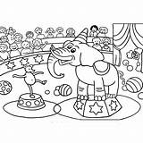 Circus Animals Coloring Pages Cirque Coloriage Drawing Kb sketch template