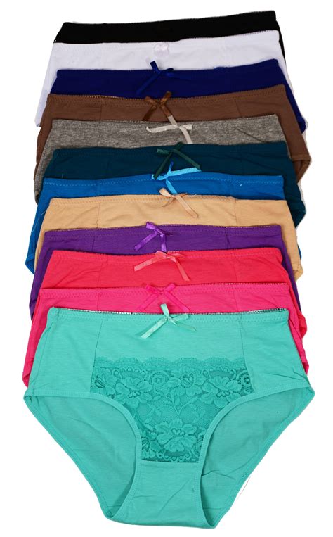 Women Brief 12 Pack High Waist Cotton Underwear Brief Size S 10054