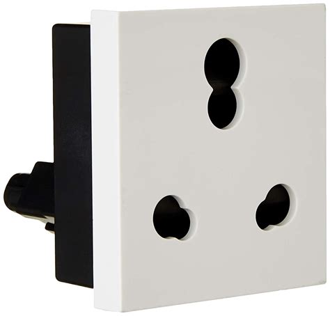amp white  black electrical modular socket   id