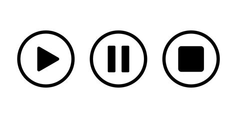 play pause button vector art icons  graphics