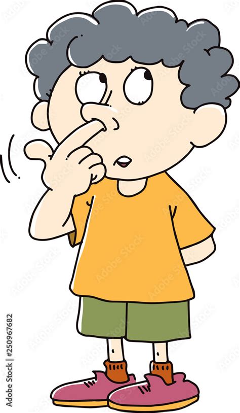 kid picking  nose vector stock vector adobe stock