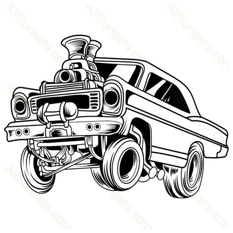 Cartoon Gasser Classic Car Vector Shop