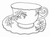 Drawing Line Cup Tea Teacup Hand Teacups Cups Outline Saucer Draw Drawings Embroidery Saucers Designs Search Stamps Google Freebies Linedrawing sketch template
