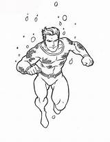 Aquaman Coloring Pages Printable Superheroes Coloriage Drawing Kids Book Fun sketch template