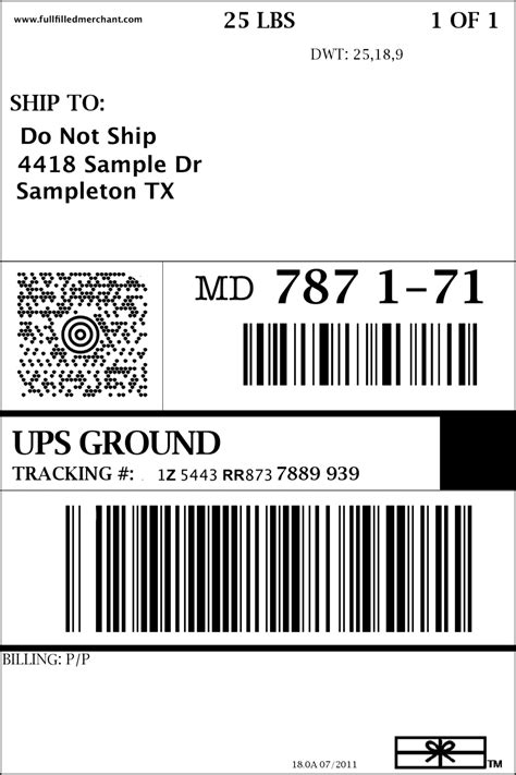 sample label    test print fulfilled merchant