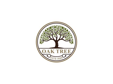 oak tree logo grafico por wesome creative fabrica