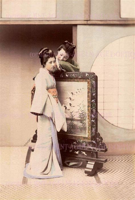 lovely antique hand tinted late victorian japanese lesbian etsy