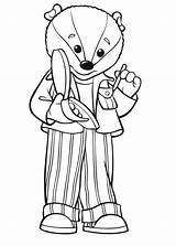 Badger Bill Rupert Bear Coloring Note Take Pages sketch template