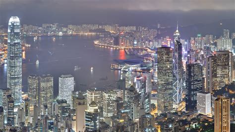 hong kong skyscrapers night wallpaper hd city  wallpapers images  background