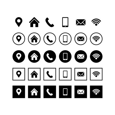 set  black web corporate business card icons design  vector