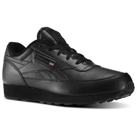 reebok mens classic renaissance leather wide athletic shoe black