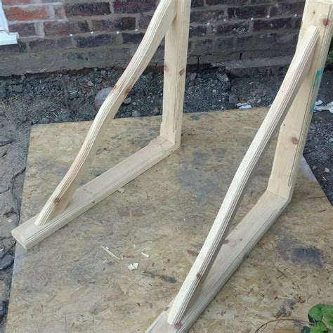 pair  pine wooden gallows brackets  wigan    sale shpock
