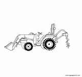 Excavator Tractor sketch template