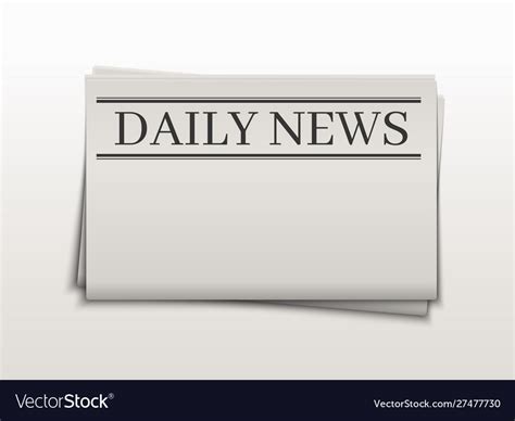 blank newspaper template daily news folded paper vector image