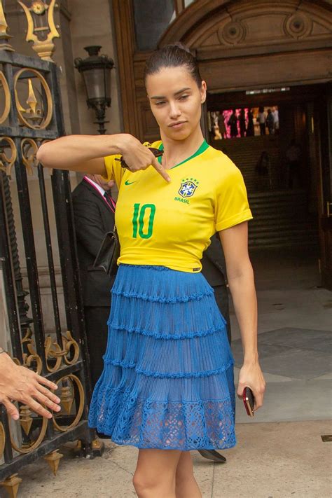 Adriana Lima In A Patriotic Brazil Football Shirt In