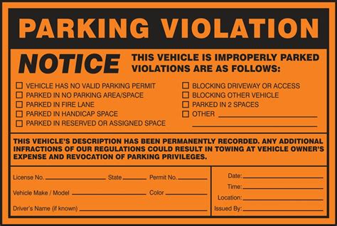 printable parking violation notice