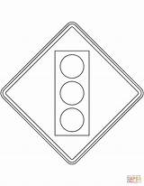 Coloring Traffic Sign Ahead Signal Ontario Pages Signs Road Printable sketch template