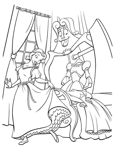 beauty   beast enchanted christmas coloring pages lumiere