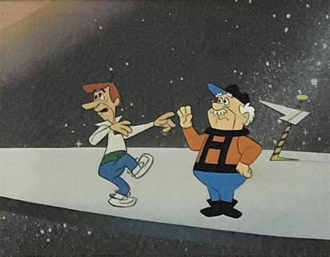 the jetsons production cel of george jetson and henry orbit hanna