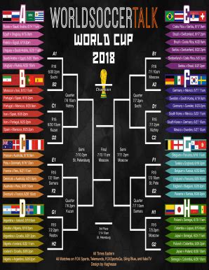 fillable world cup bracket fill  printable fillable blank