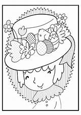 Bonnet Easter Coloring Happy Pages sketch template