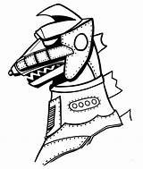 Mechagodzilla Getdrawings Vaguely Reptiloid Upright sketch template