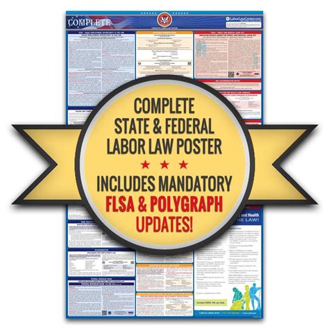 texas labor law poster state federal osha compliant single