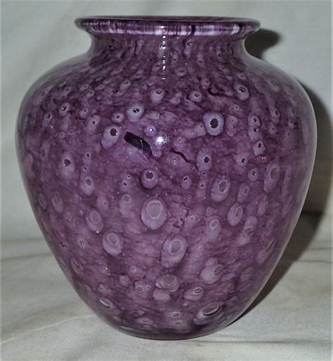 Antique Steuben Purple Lavendar 2683 Cluthra Acid Etched Flower Glass