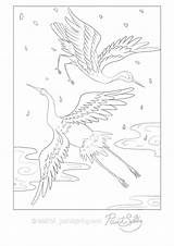 Coloring Crane Japanese Adult Book Printable Japan Pages Cranes sketch template
