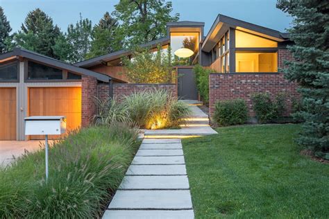 mid century modern entry courtyard  outdoor living spaces  design land architects