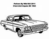 Impala Chevrolet Chevy Coloring 1962 Pages Car Ss Lowrider Silhouette Drawings Scroll Saw Cars Template Adult Classic Scrollsawvillage Line sketch template